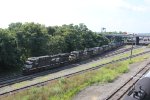 NS 8163 couples to it's train, 35A, on Enola yard track 35